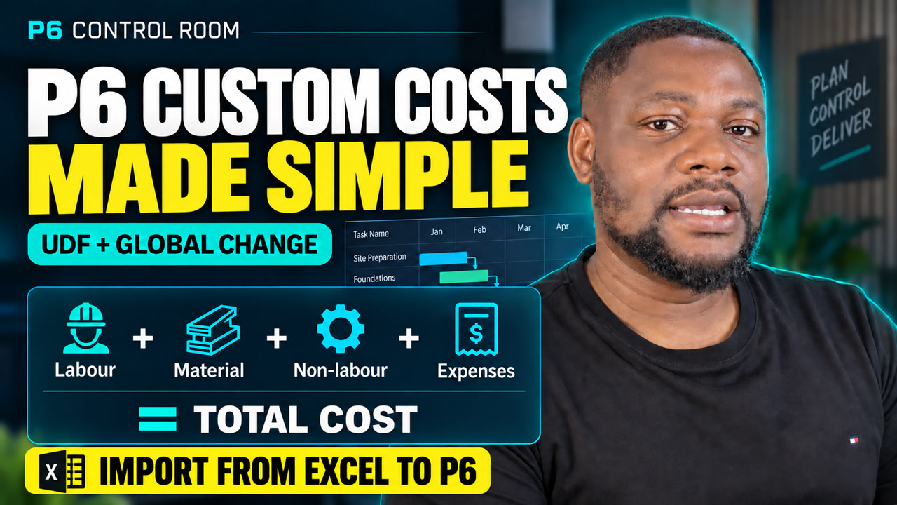 P6 custom costs made simple: UDF and Global Change, including import from Excel to P6
